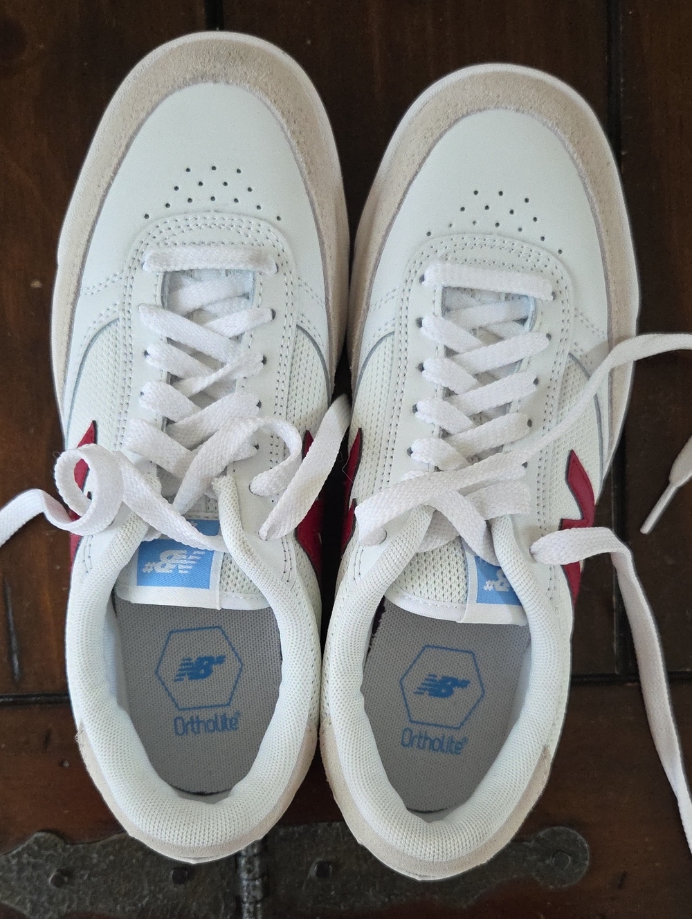 New Balance 440 Men's White & Red Retro Sneakers Women's Equivalent Size 7